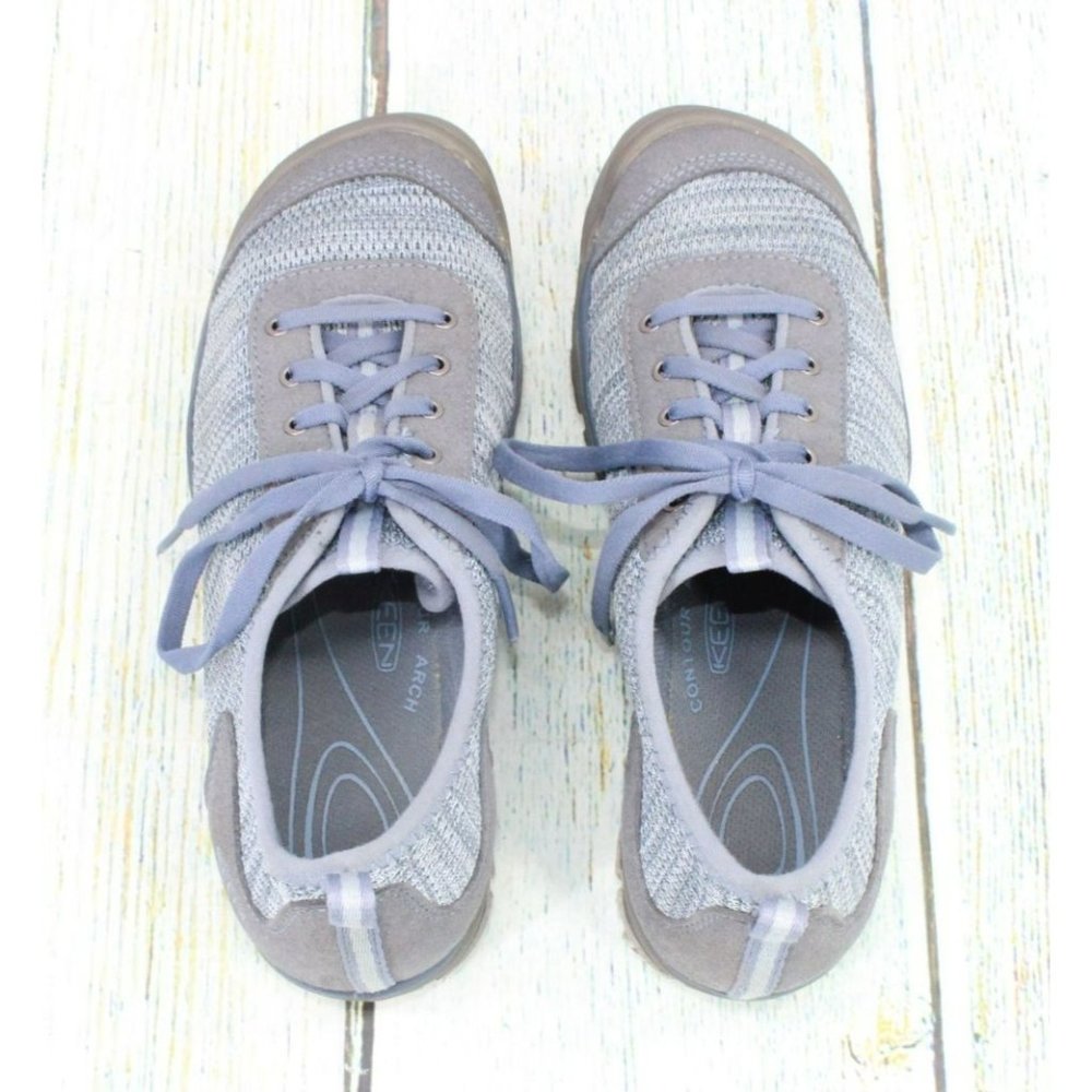 Keen Hush Knit Blue Mesh Lace Up Low Top Casual Sneakers Shoes Size 8 - Picture 7 of 9